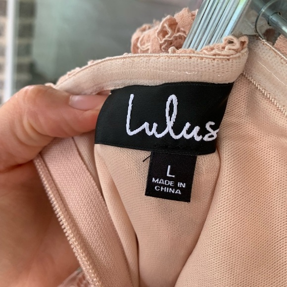 Lulus Delia Blush Pink Lace Strapless Midi Dress - Picture 8 of 8